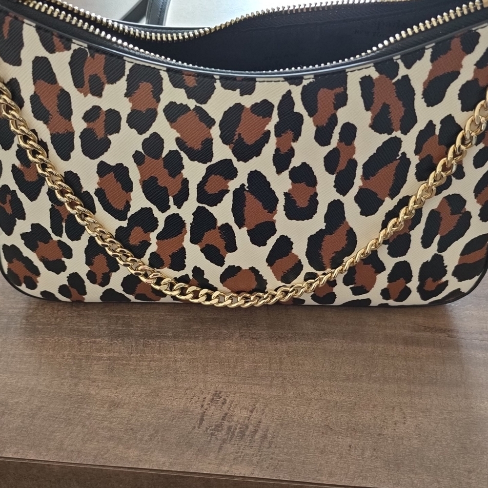 Madison Spotted Leopard Medium Crossbody L 2.8" x H 6.56" x W 2.755 x 10.48"